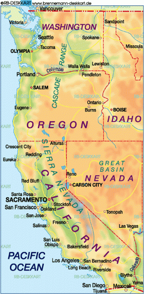 West coast map